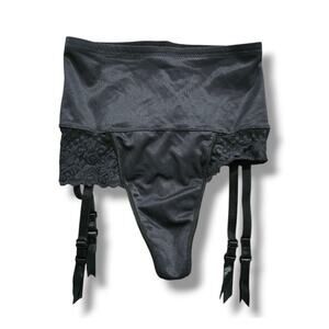 Victoria's Secret Women's Vintage Y2K 90s Silky High Cut Garter Thong Panty Med